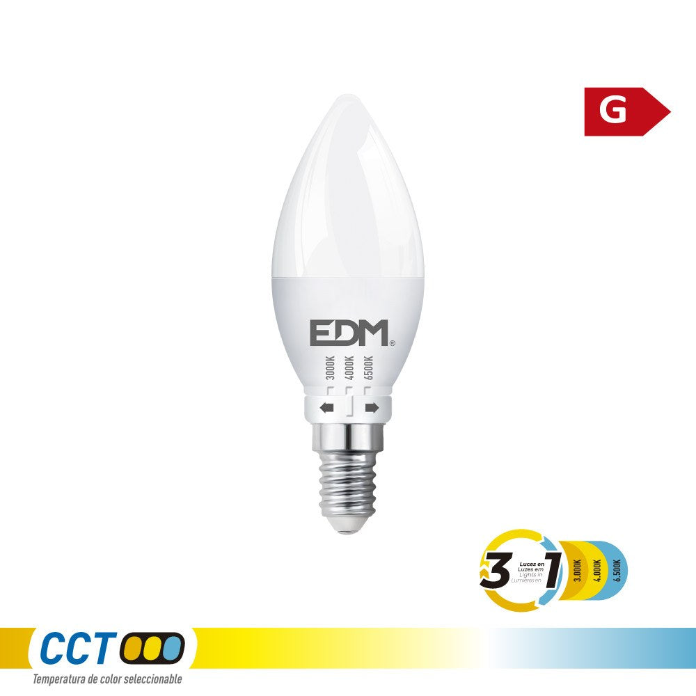 LÃ¢mpada de vela led b35 e14, 6 w, 500 lm, 3 cct, Ã¸35 x 106 mm_0