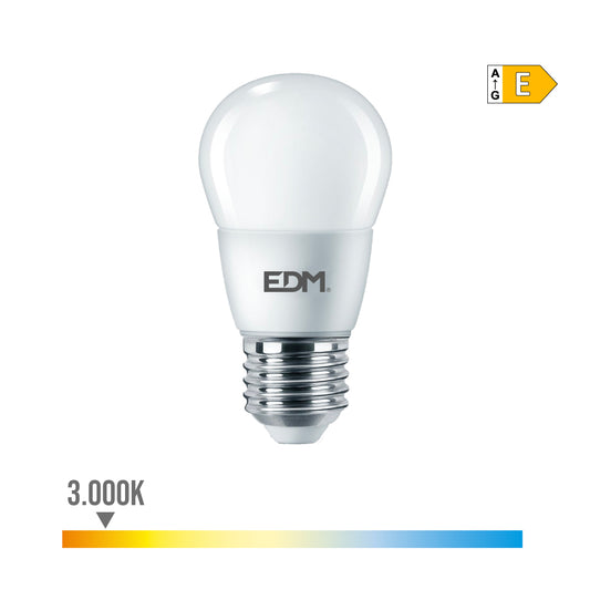 LÃ¢mpada esfÃ©rica led e27 7w 806lm 3000k luz quente Ã¸4,8x9,3cm edm_0