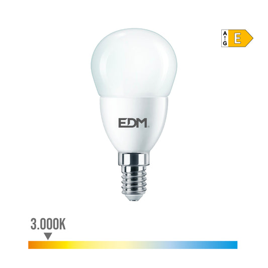 LÃ¢mpada esfÃ©rica led e14 7w 806lm 3000k luz quente Ã¸4,8x9,5cm edm_0