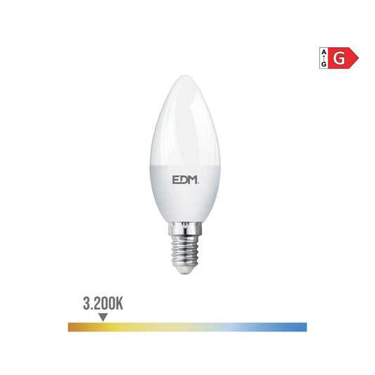 LÃ¢mpada vela led e14 5w 400lm 3200k luz quente Ã¸3,5x10cm edm_0