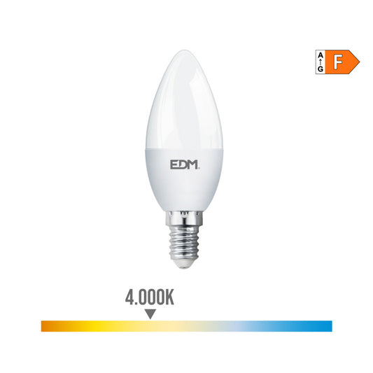 LÃ¢mpada vela led e14 7w 600lm 4000k luz do dia Ã¸3,5x10,7cm edm_0