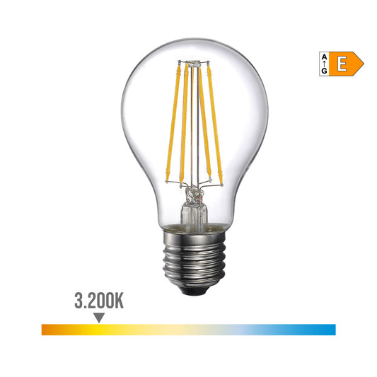 LÃ¢mpada standard com filamento de led e27 6w 800lm 3200k luz quente Ã¸6x10,6cm edm_0
