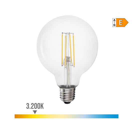 LÃ¢mpada de balÃ£o com filamento led e27 6w 800lm 3200k luz quente Ã¸9,5x14cm edm_0