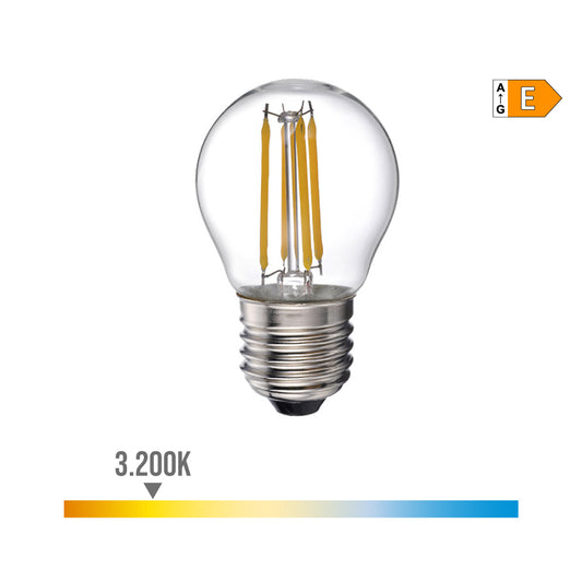 LÃ¢mpada esfÃ©rica com filamento led e27 4w 500lm 3200k luz quente Ã¸4,5x7,8cm edm_0