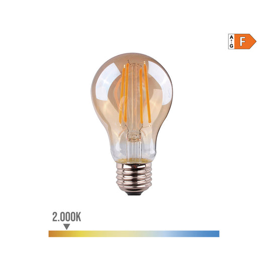 LÃ¢mpada standard com filamento led vidro vintage e27 6w 560lm 2000k luz quente Ã¸6x10,6cm edm_0