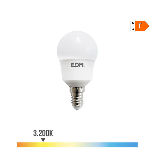 LÃ¢mpada esfÃ©rica led e14 8,5w 880lm 3000k luz quente Ã¸4,5x8,8cm edm_0
