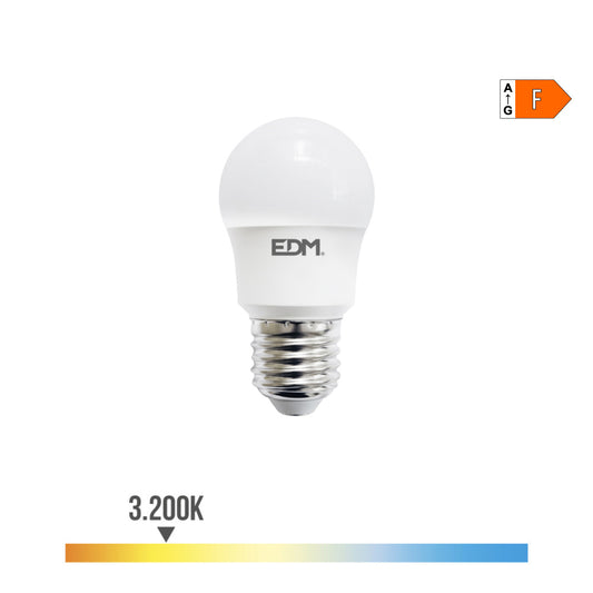 LÃ¢mpada esfÃ©rica led e27 8,5w 880lm 3000k luz quente Ã¸4,5x8,6cm edm_0