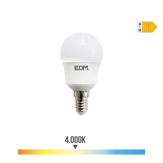 LÃ¢mpada esfÃ©rica led e14 8,5w 950lm 4000k luz dia Ã¸4,5x8,8cm edm_0