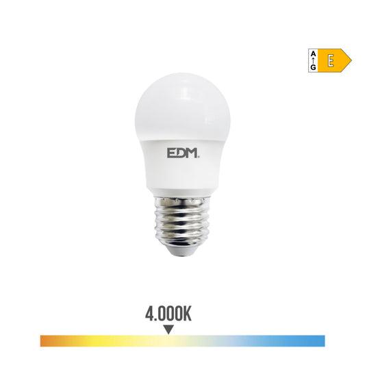 LÃ¢mpada esfÃ©rica led e27 8,5w 950lm 4000k luz dia Ã¸4,5x8,6cm edm_0