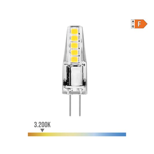 LÃ¢mpada de silicone bi-pin led g4 12v 2w 180lm 3200k luz quente Ã¸10x37mm edm_0
