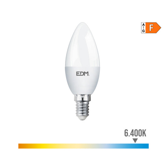 LÃ¢mpada vela led e14 7w 600lm 6400k luz fria Ã¸3,5x10,7cm edm_0