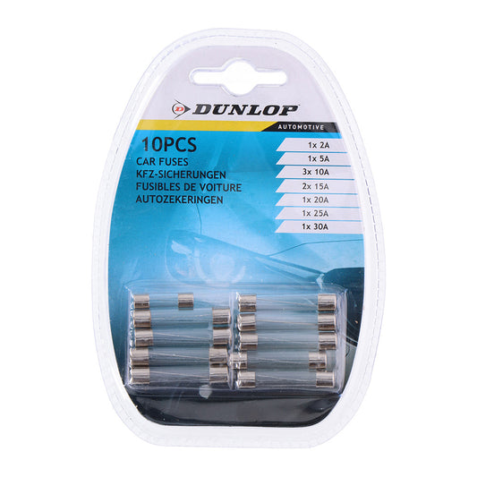 Set de 10 fusÃ­veis variados de vidro para carro dunlop cores / modelos diversos_0