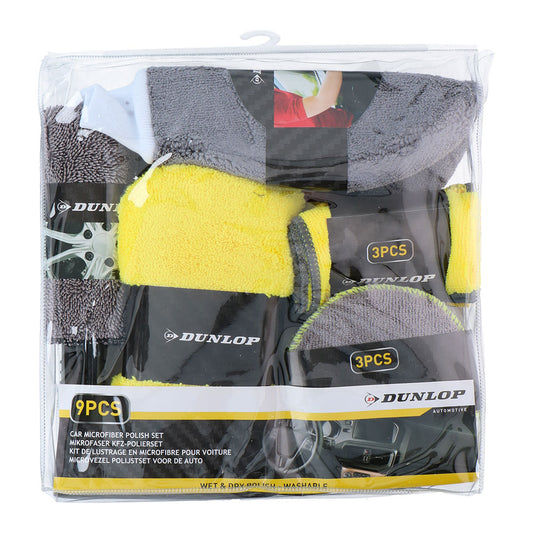 Kit de limpeza para carros/motas 9 peÃ§as dunlop_0