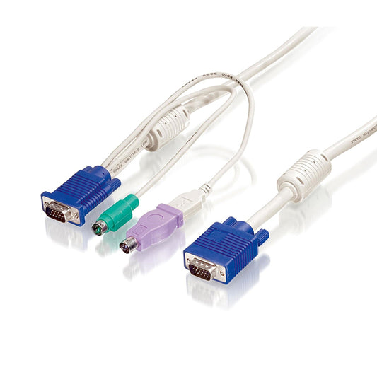 LEVELONE KVM CABOS TECL+RATO+MON PS2+USB 1.80MT_0