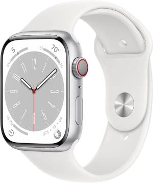 Apple Watch Serie8 Cell 45mm Silver Aluminium Case/White Sport Band MP4J3TY/A_0