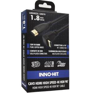 Inno-Hit Cavo HDMI High-Speed Connettore 90° 4K HDR 1.8m Nero_0
