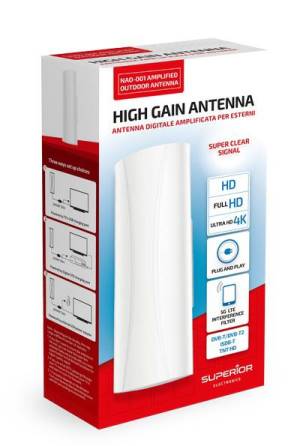 Superior Antenna TV Amplificata per Esterni DVB-2 IPX4 SUPNAO001_0