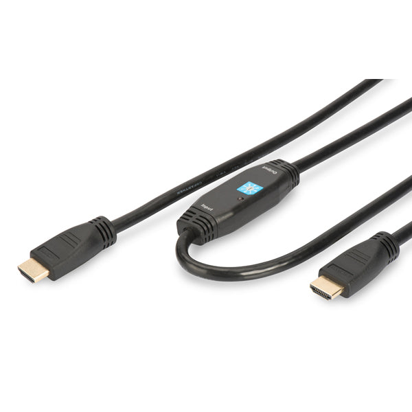Cabo HDMI DIGITUS High Speed 20m com Amplificador Dourado / Suporte Full HD_0