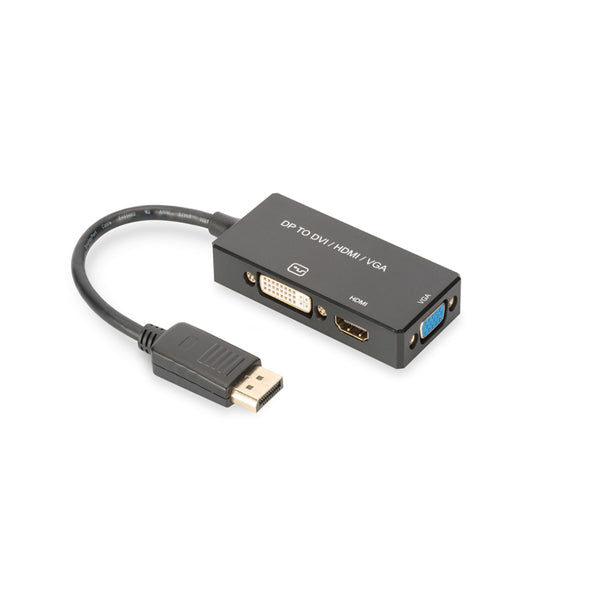 Adaptador DisplayPort 3 em 1 DIGITUS - DP para HDMI/DVI/VGA - 20cm_0