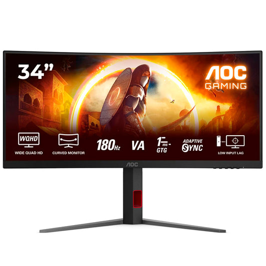 Monitor AOC 34" VA WQHD 21:9 180Hz HDMI DP HAS / Preto / CU34G4_0