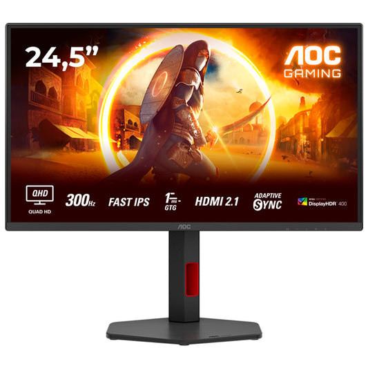AOC MONITOR FAST IPS 25" (24.5) 16:9 FHD 1MS 300HZ HDMI DP COLUNAS HAS PIVOT_0