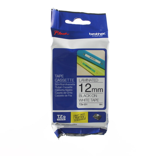 Fita de Impressão Brother TZE-N231/ Branco e Preto/ Compatível com Etiquetas_0
