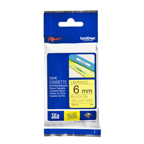 TZE611 NASTRO TIPO TZ 6MM NERO/GIALLO_1