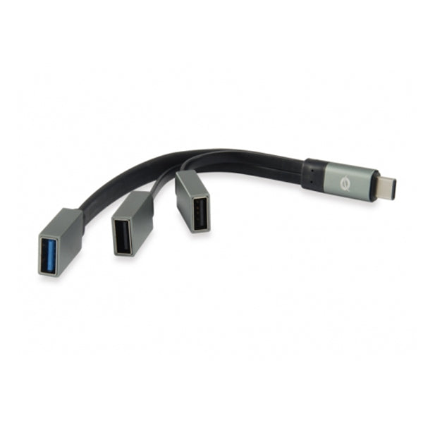 CONCEPTRONIC HUB 3 Portas USB-C / 1x USB3.0 + 2x USB / Cinzento_0