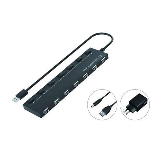 CONCEPTRONIC HUB USB2.0 7PORT USB2.0 ALIMENTADO BLACK_0