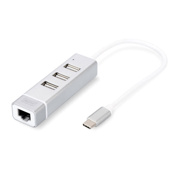 DIGITUS USB Type-C 3-Port Hub + Fast Ethernet LAN-Adapt DA-70253_0