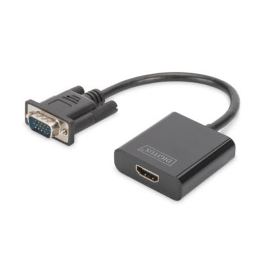 Conversor VGA para HDMI DIGITUS / Áudio Full HD / 15 cm / Preto_0