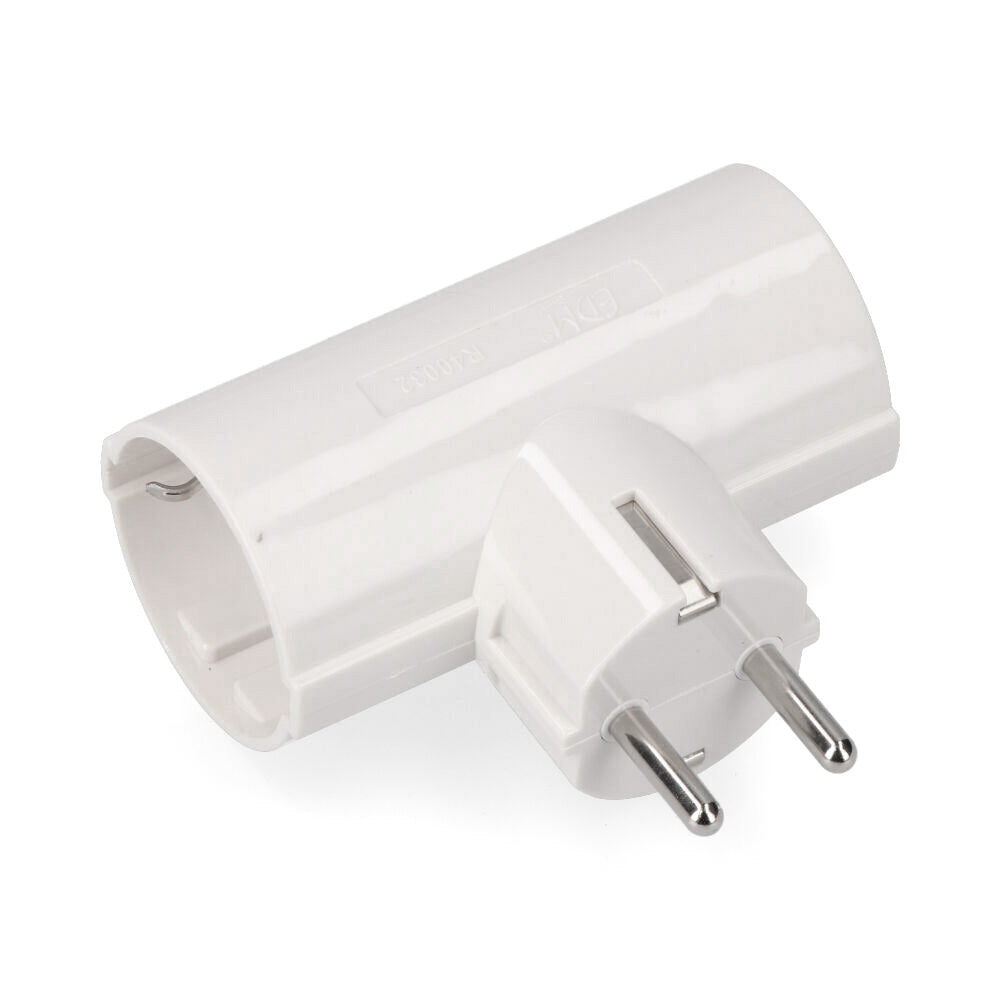 Ficha duplo de baquelite tipo f t/tl 16a 250v branco (embalado)_0
