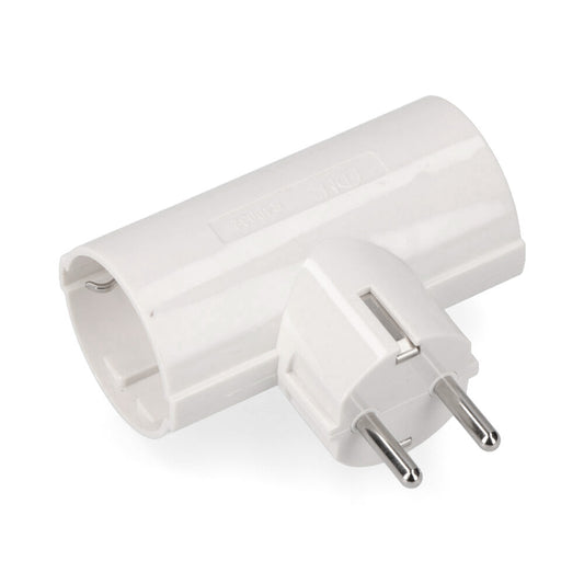 Ficha duplo de baquelite tipo f t/tl 16a 250v branco (embalado)_0