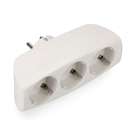 T/tl multiconector triplo saÃ­da tipo f 4,8mm economic max 3680w branco (embalado)_0
