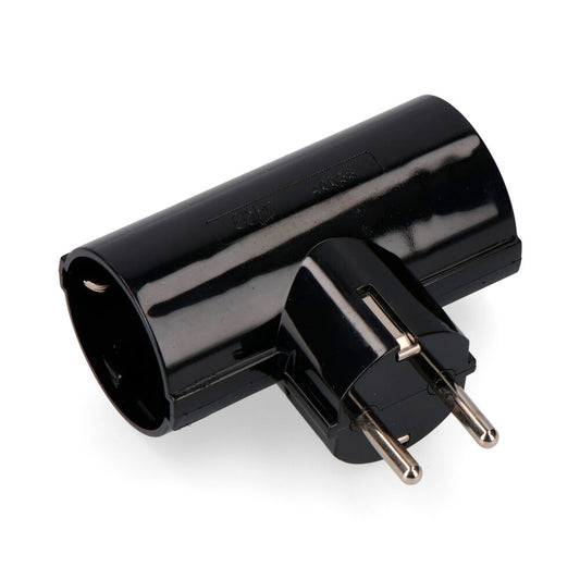 Ficha duplo baquelite t/tl tipo f 4,8mm 16a 250v max 3680w preto (embalado)_0