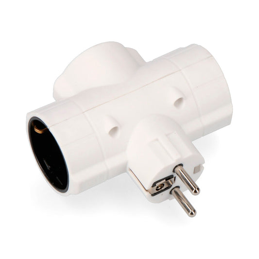 Ficha triplo econÃ³mico t/tl tipo f 4,8mm 16a 250v max 3680w branco (embalado)_0