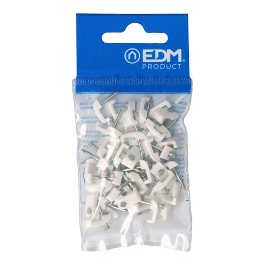 AbraÃ§adeira plana branca com prego 2x1mm nÂ°03 (blister 50 unid.) edm_0