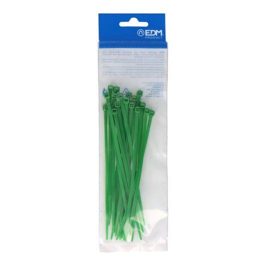 AbraÃ§adeiras verdes 150x3,5mm nylon de alta qualidade (blister 25 unid.) edm_0