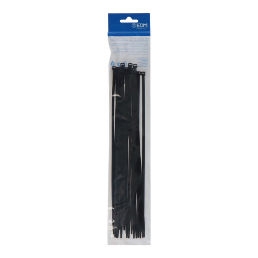 AbraÃ§adeiras pretas 300x4,8mm nylon de alta qualidade (blister 25 unid.) edm_0