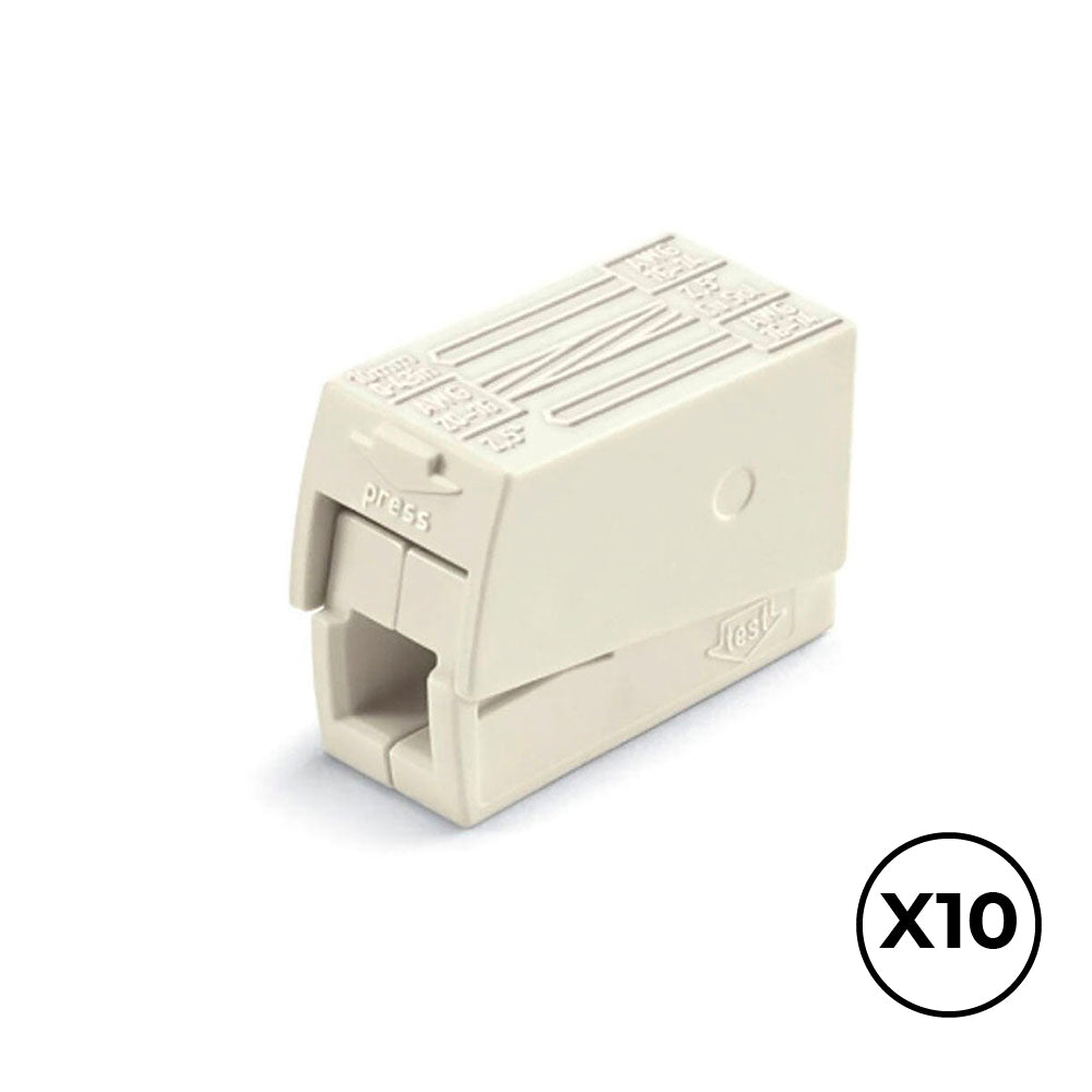 Conector clip rÃ¡pido em linha 3 condutores, 2 rÃ­gidos + 1 rÃ­gido, semi-rÃ­gido ou flexÃ­vel; Ã¸ mÃ¡ximo 2,5 mmÂ², branco. contÃ©m 10 unidades_0