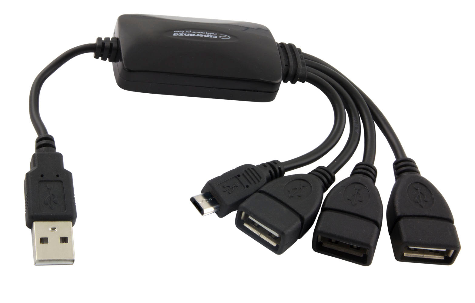 ESPERANZA USB 2.0 HUB 3 USB PORTS + 1 MICRO USB_0