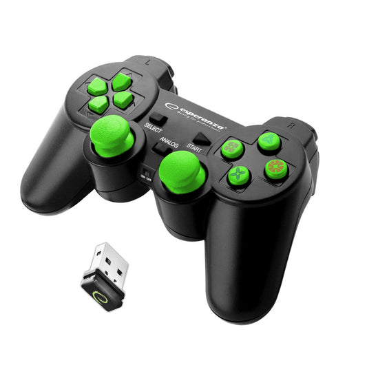ESPERANZA WIRELESS GAMEPAD 2.4GHZ PS3/PC USB GLADIATOR BLACK/GREEN_0