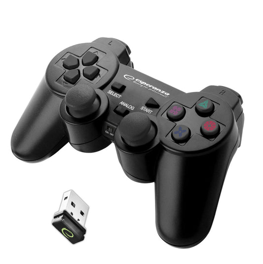 ESPERANZA WIRELESS GAMEPAD 2.4GHZ PS3/PC USB GLADIATOR BLACK_0