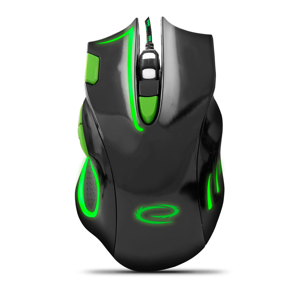 ESPERANZA WIRED MOUSE FOR GAMERS 7D OPT. USB MX401 HAWK BLACK-GREEN_0