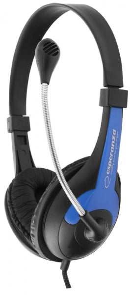ESPERANZA STEREO HEADPHONES WITH MICROPHONE ROOSTER BLUE_0