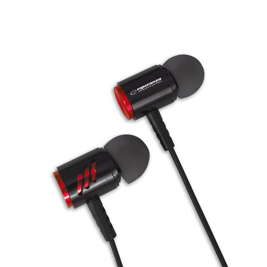 ESPERANZA METAL EARPHONES WITH MICROPHONE EH207 BLACK/RED_0