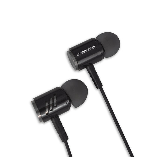 ESPERANZA METAL EARPHONES WITH MICROPHONE EH207 BLACK/SILVER_0