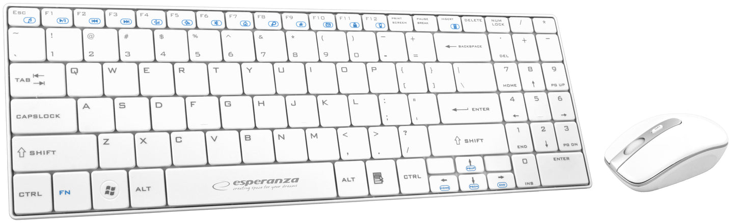 ESPERANZA 2.4GHZ WIRELESS SET USB LIBERTY WHITE_0