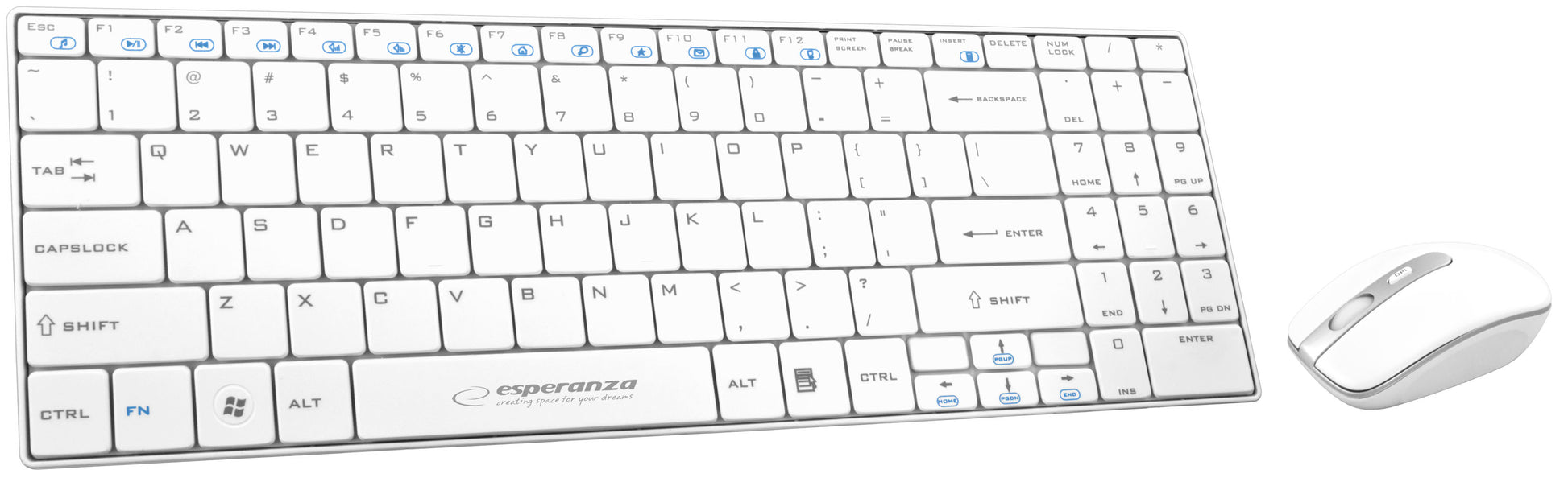 ESPERANZA 2.4GHZ WIRELESS SET USB LIBERTY WHITE_0