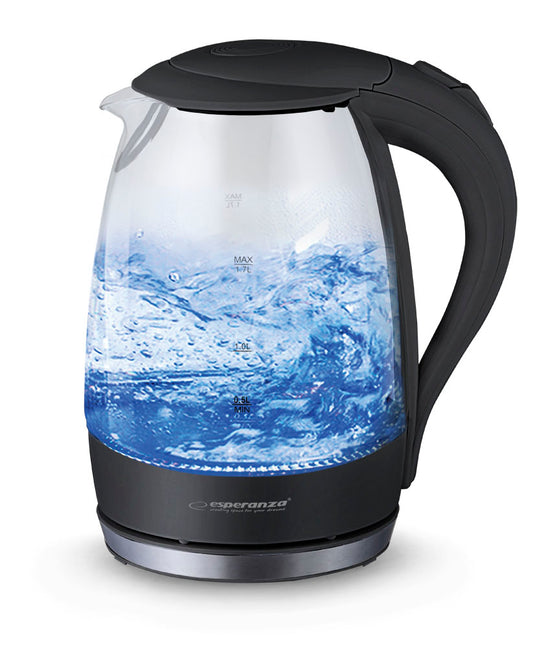 ESPERANZA ELECTRIC KETTLE GLASS WITH LED LIGHT SALTO ANGEL 1.7 L BLACK_0